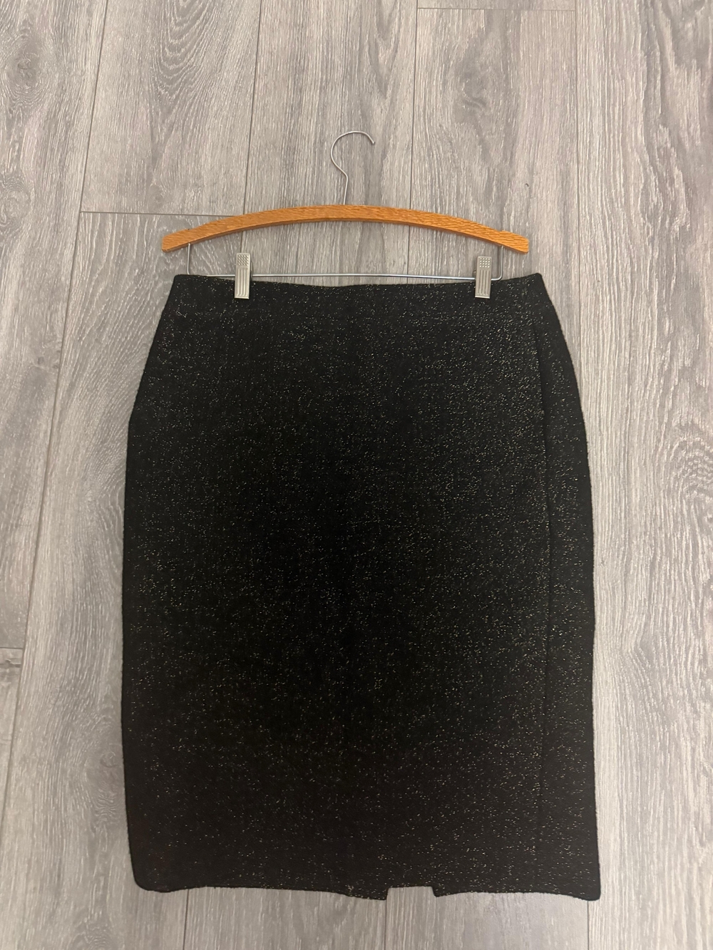 J. Crew Black Metallic Pencil Skirt